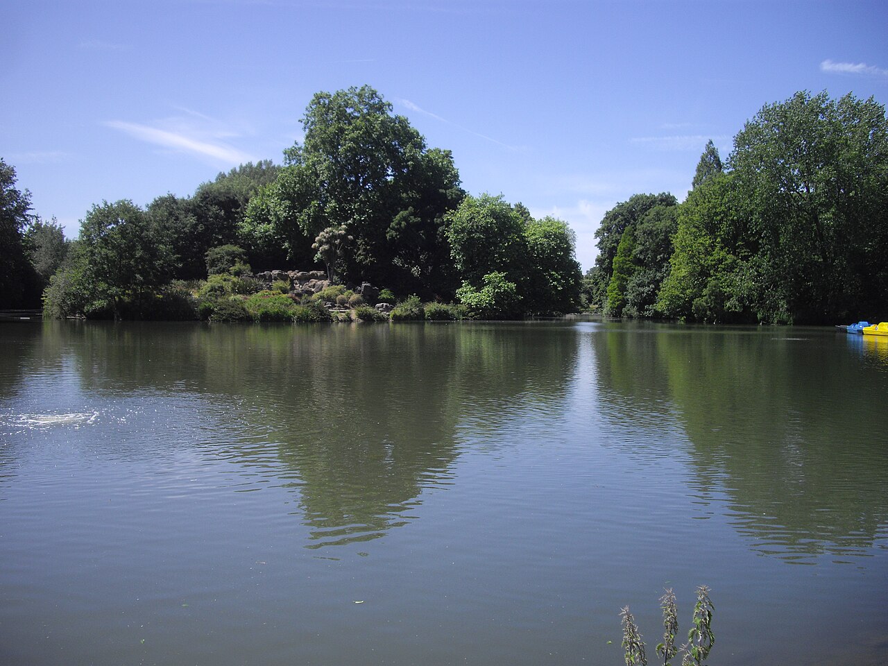 The boating lake at Battersea Park